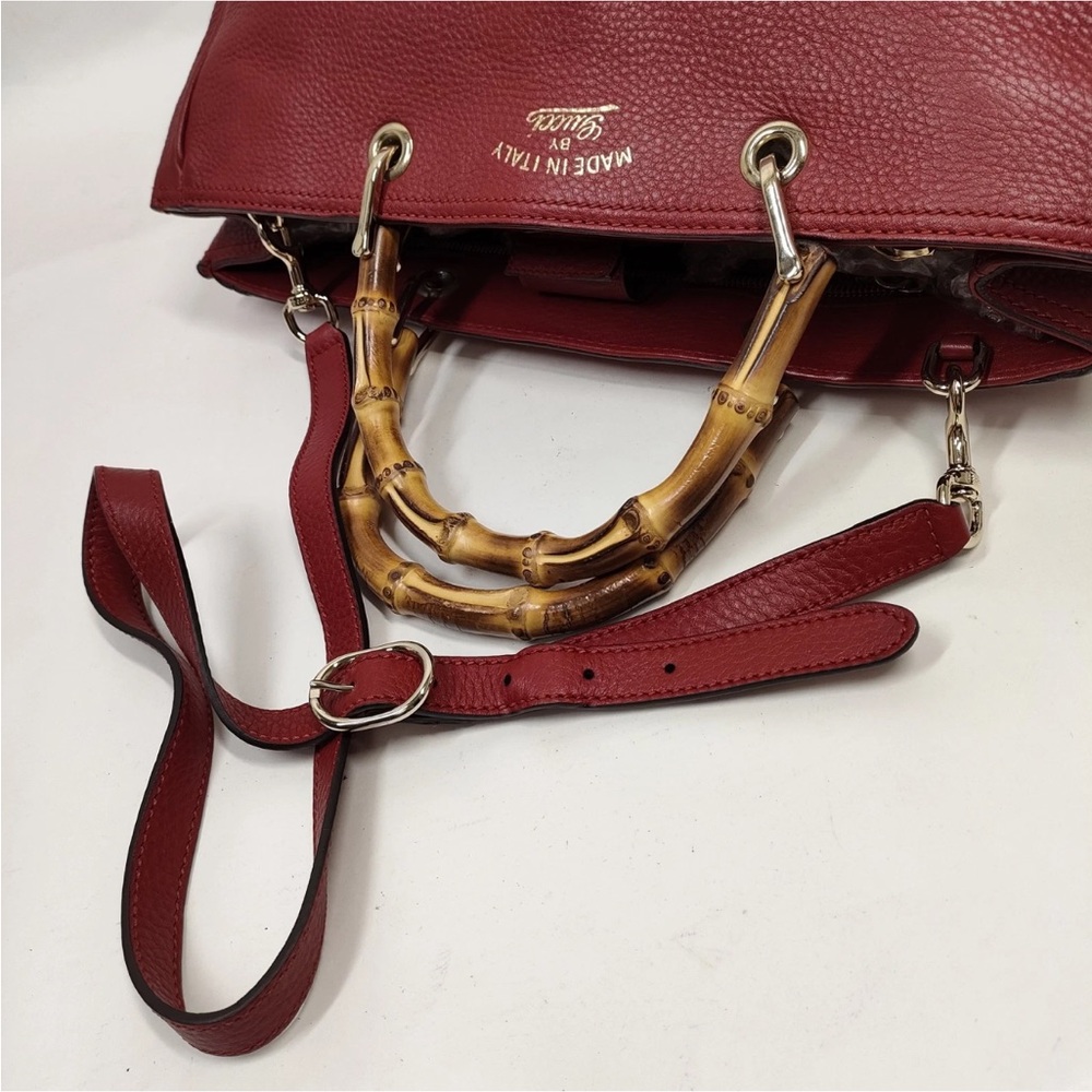 Gucci Logo Bamboo Top Handle 2-way  Tote - Picture 4 of 9